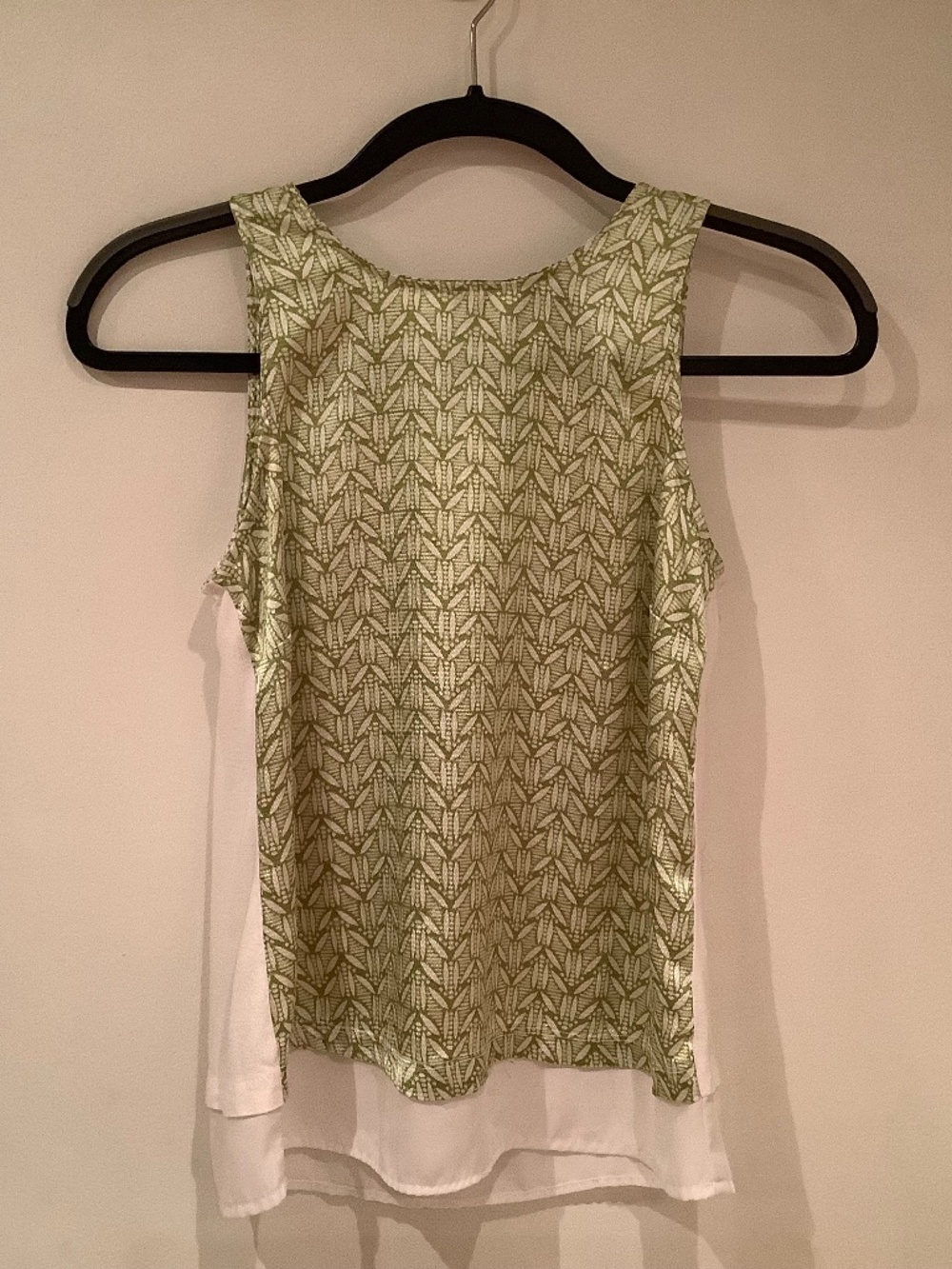 THE LIMITED Green and White Sleeveless Top  Size XS